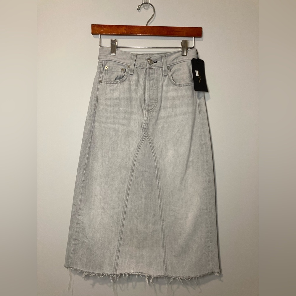 Rag and bone Anchor high rise midi A-line skirt , Denim Size 23